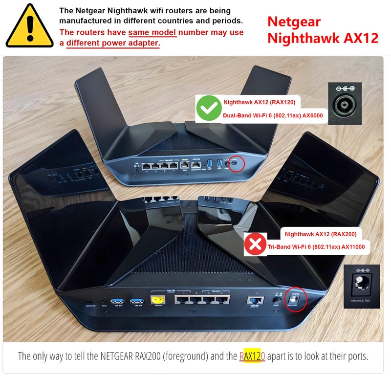 T POWER T-Power 19V Charger for Netgear Nighthawk X4 X6 X6S X8 X10 AX8 AX12 AD7200 R9000 AC5300 AX6000 RAX120 Tri-Band Quad-Stream Wi-Fi Router R8500 Power Supply - Image 4